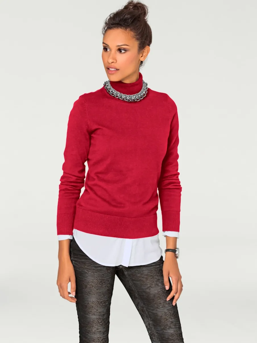Pull à col roulé en tricot doux manches longues