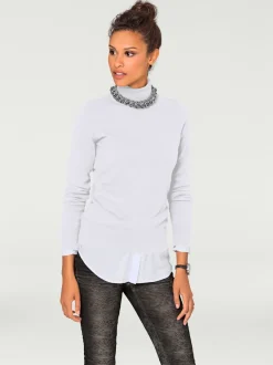 Pull à col roulé en tricot doux manches longues