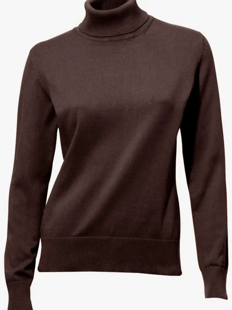 Pull à col roulé en tricot doux manches longues