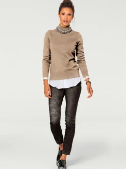 Pull à col roulé en tricot doux manches longues