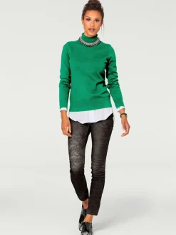 Pull à col roulé en tricot doux manches longues
