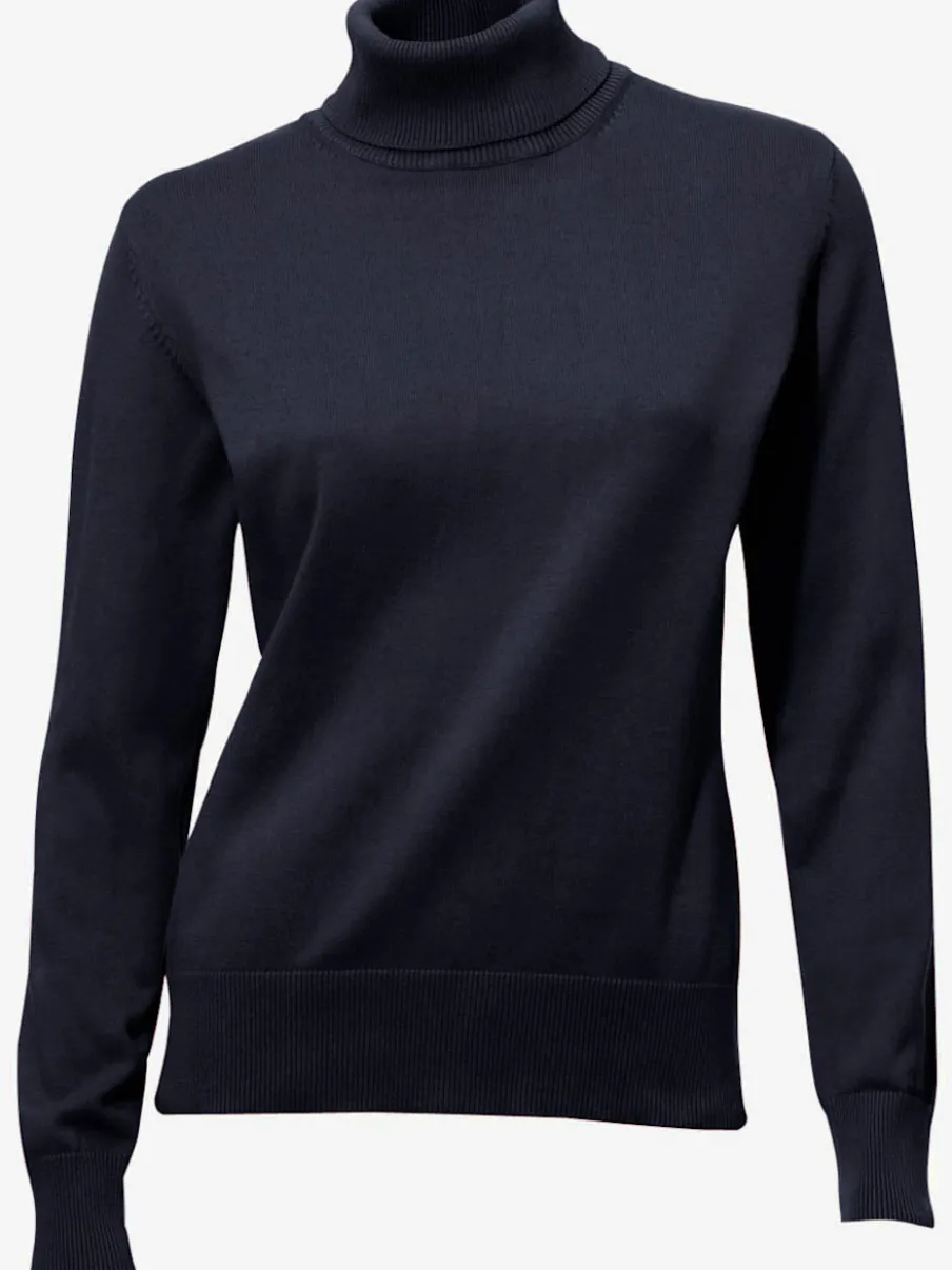 Pull à col roulé en tricot doux manches longues