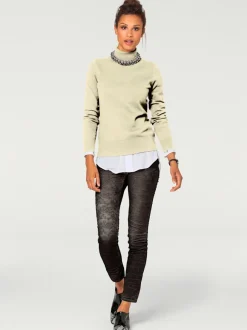 Pull à col roulé en tricot doux manches longues