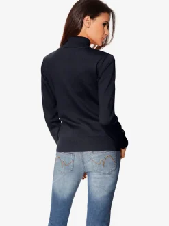 Pull à col roulé en tricot doux manches longues