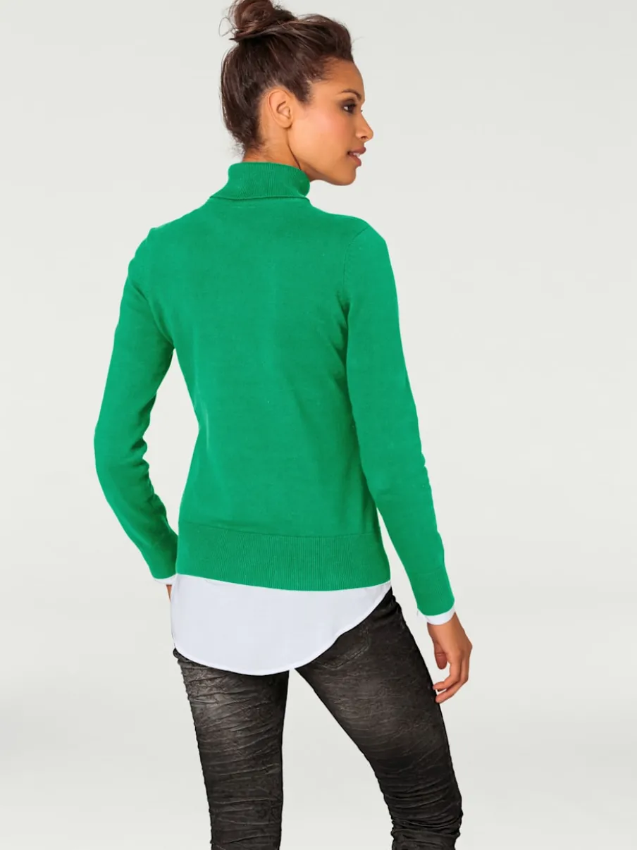 Pull à col roulé en tricot doux manches longues