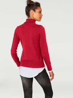 Pull à col roulé en tricot doux manches longues