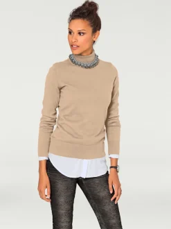 Pull à col roulé en tricot doux manches longues