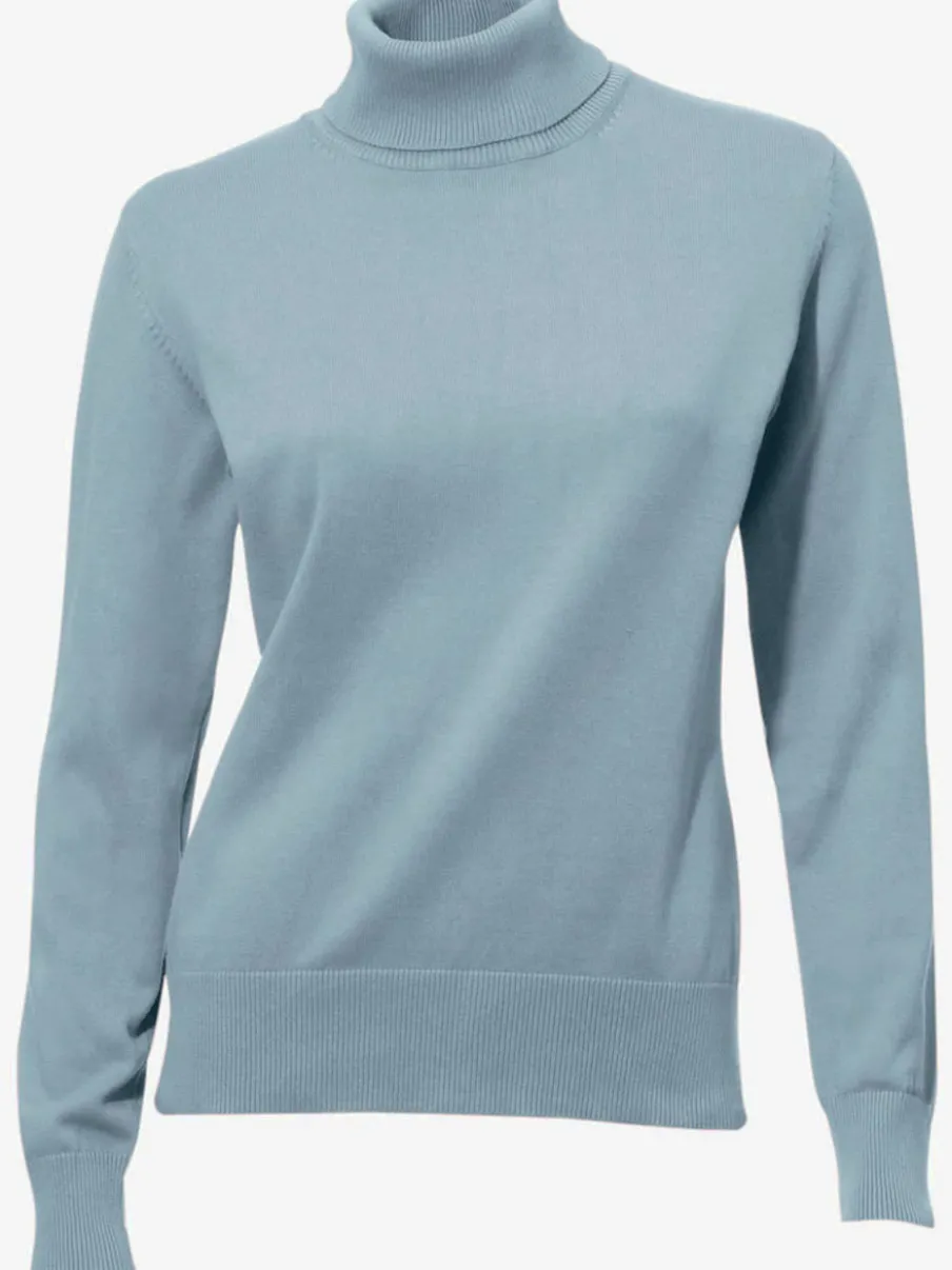 Pull à col roulé en tricot doux manches longues