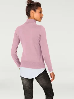 Pull à col roulé en tricot doux manches longues