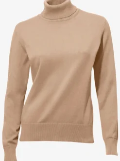 Pull à col roulé en tricot doux manches longues
