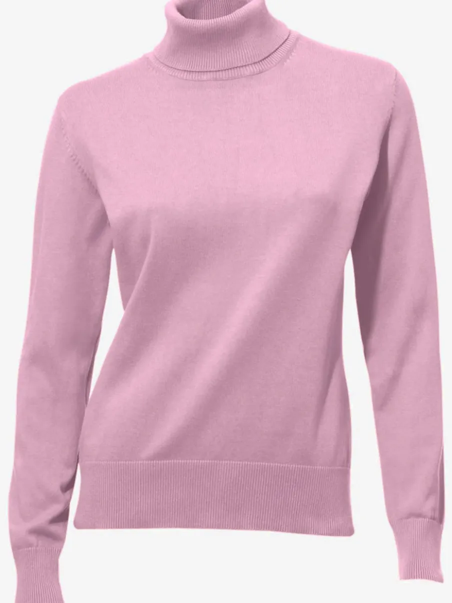 Pull à col roulé en tricot doux manches longues
