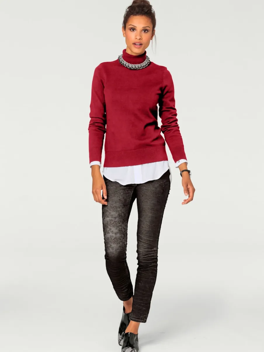 Pull à col roulé en tricot doux manches longues