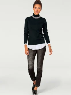 Pull à col roulé en tricot doux manches longues