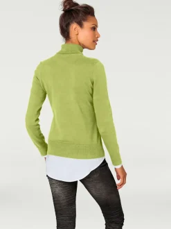 Pull à col roulé en tricot doux manches longues