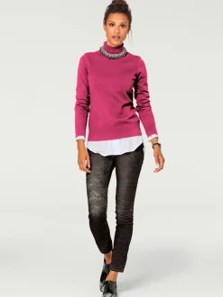 Pull à col roulé en tricot doux manches longues