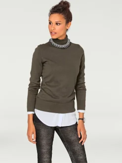 Pull à col roulé en tricot doux manches longues