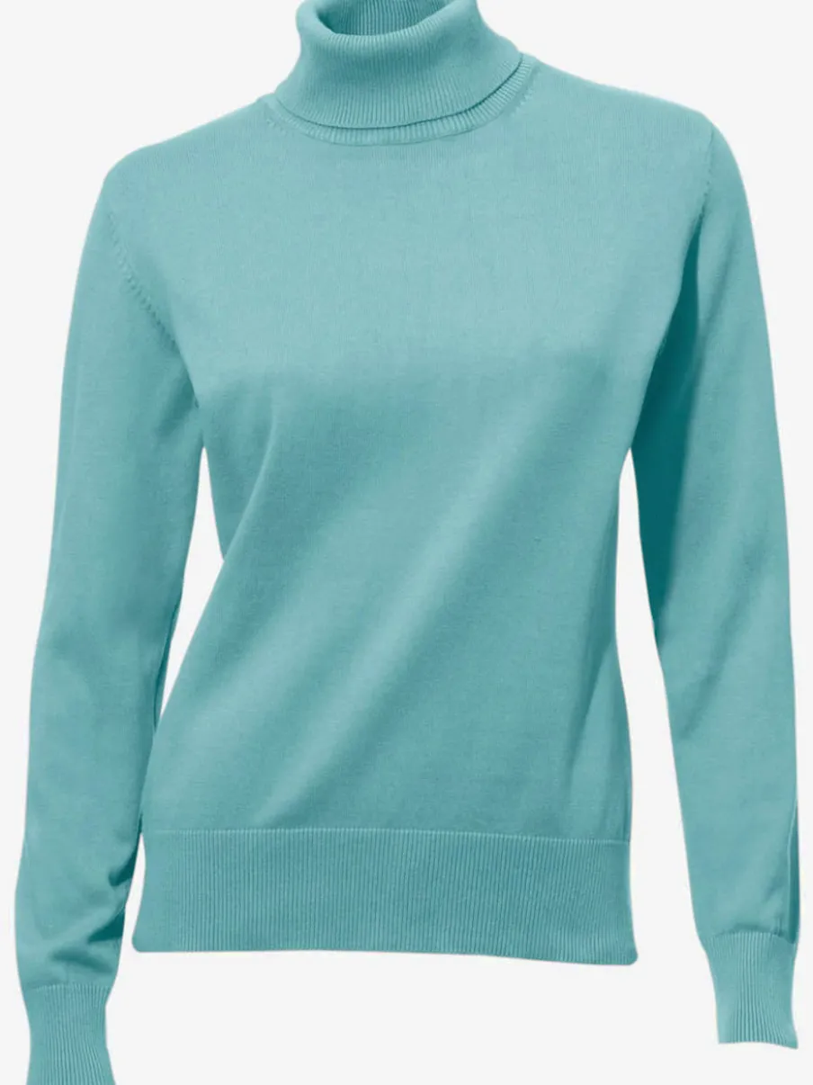 Pull à col roulé en tricot doux manches longues
