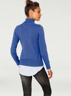 Pull à col roulé en tricot doux manches longues