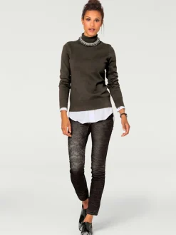 Pull à col roulé en tricot doux manches longues