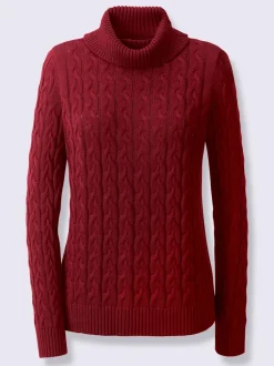 Pull col roulé en tricot fin avec motif torsadé