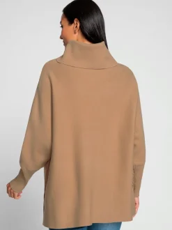 Pull à col roulé en viscose avec manches chauve-souris