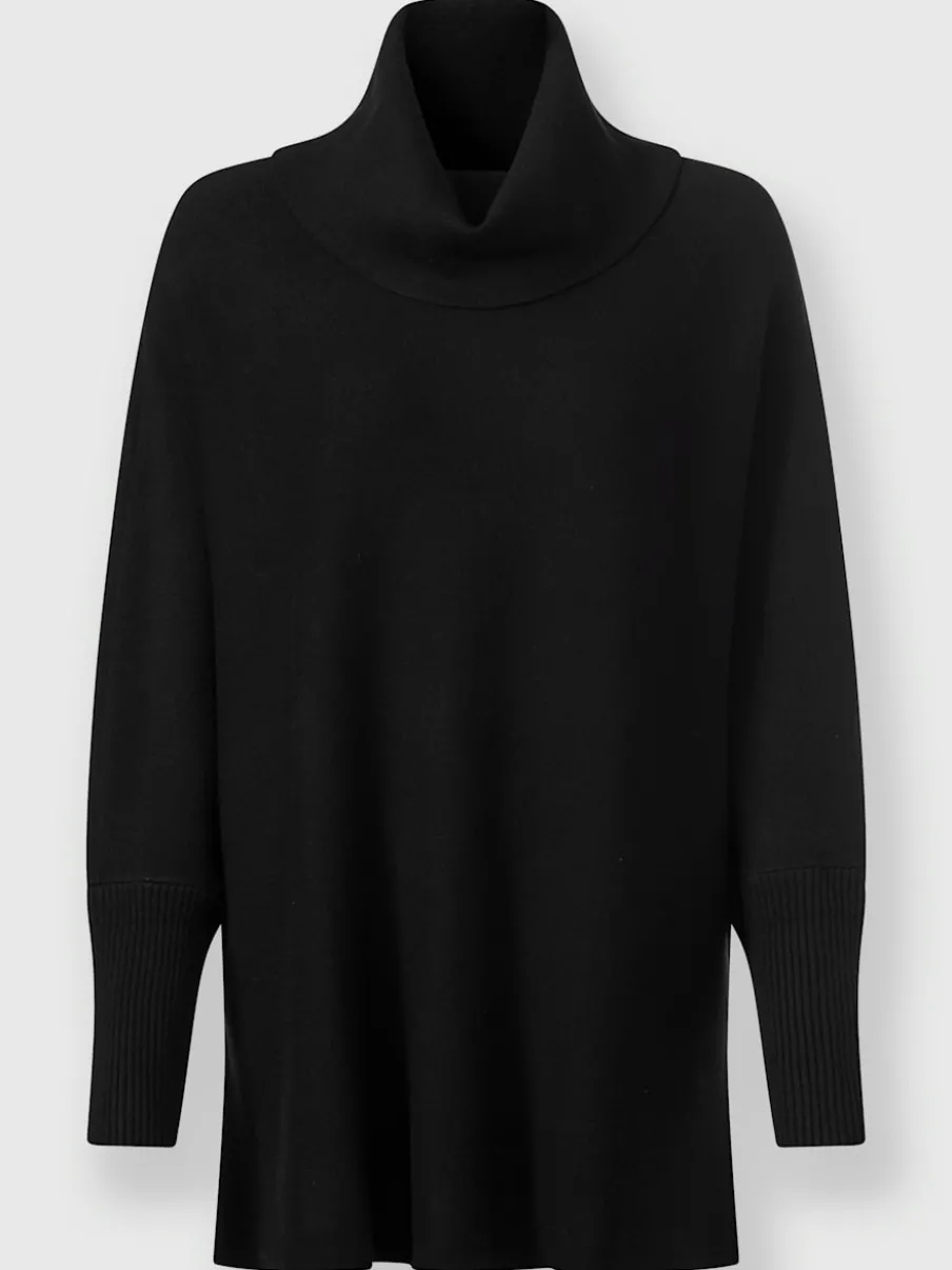 Pull à col roulé en viscose avec manches chauve-souris