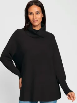 Pull à col roulé en viscose avec manches chauve-souris