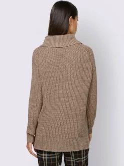 Pull à col roulé manches longues en maille moderne