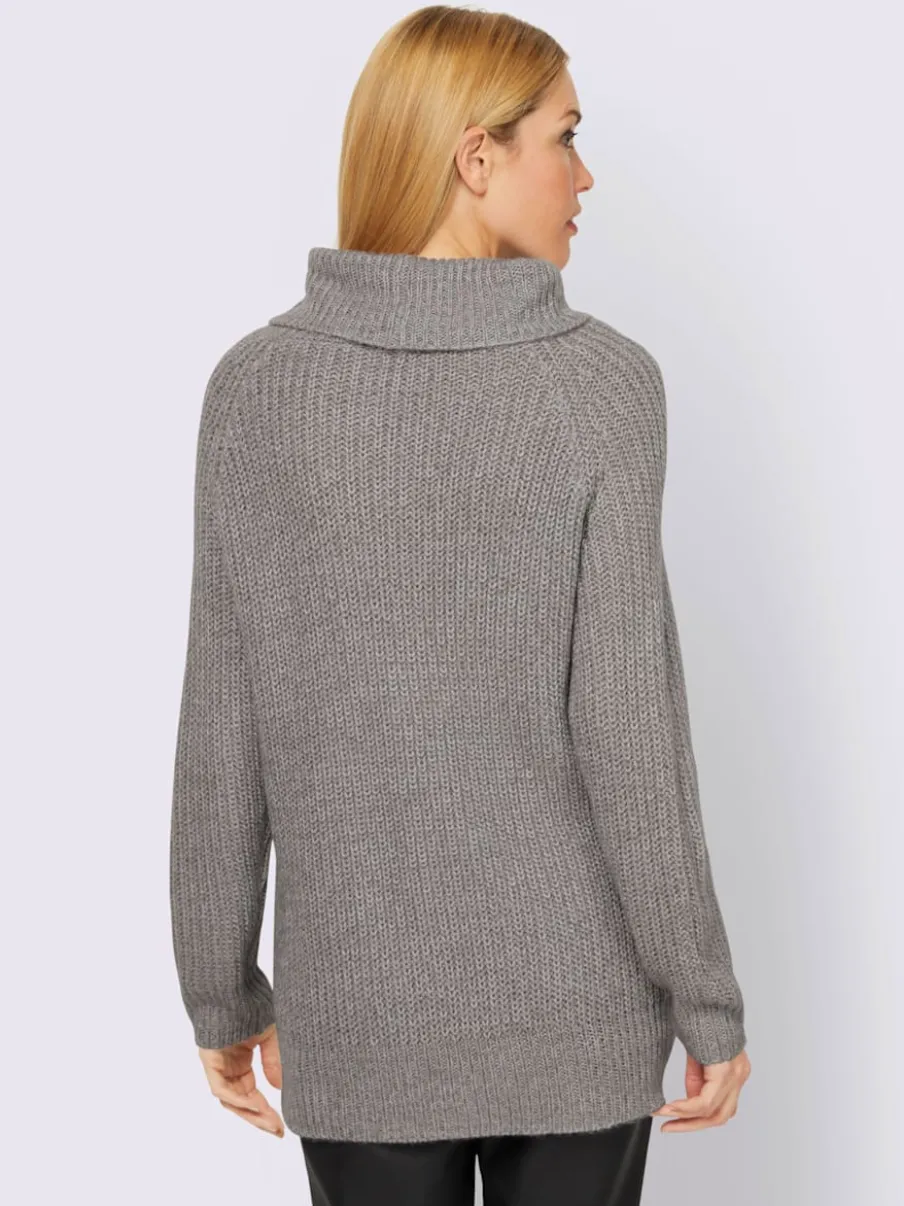 Pull à col roulé manches longues en maille moderne