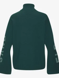 Pull à col roulé manches longues avec logo brodé