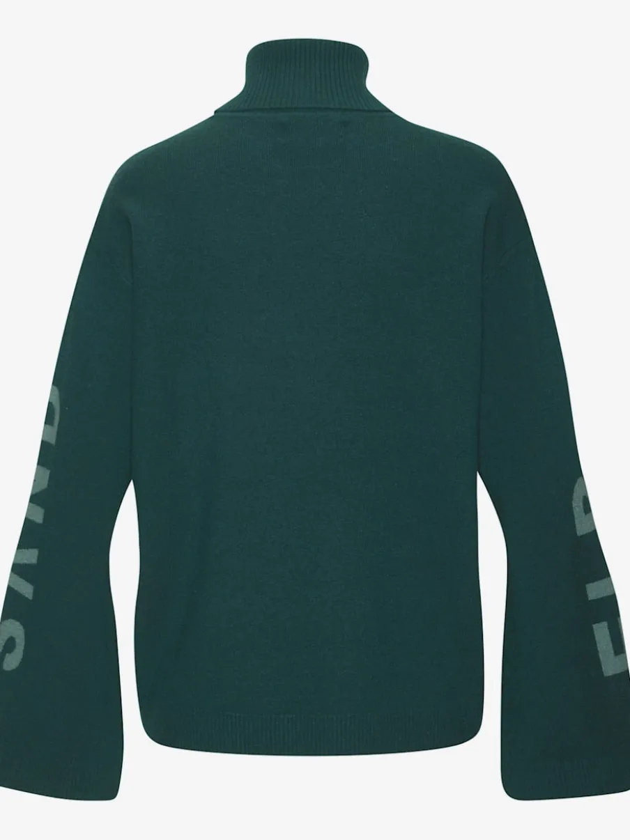 Pull à col roulé manches longues avec logo brodé