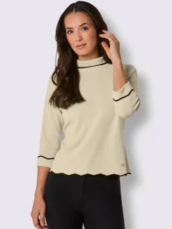 Pull à col roulé tricot fin élégant
