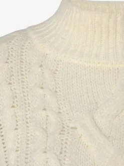 Pull à col tortue avec motif torsadé et mancherons