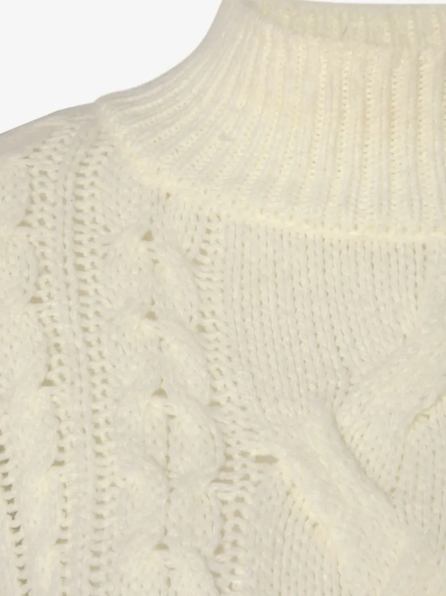 Pull à col tortue avec motif torsadé et mancherons