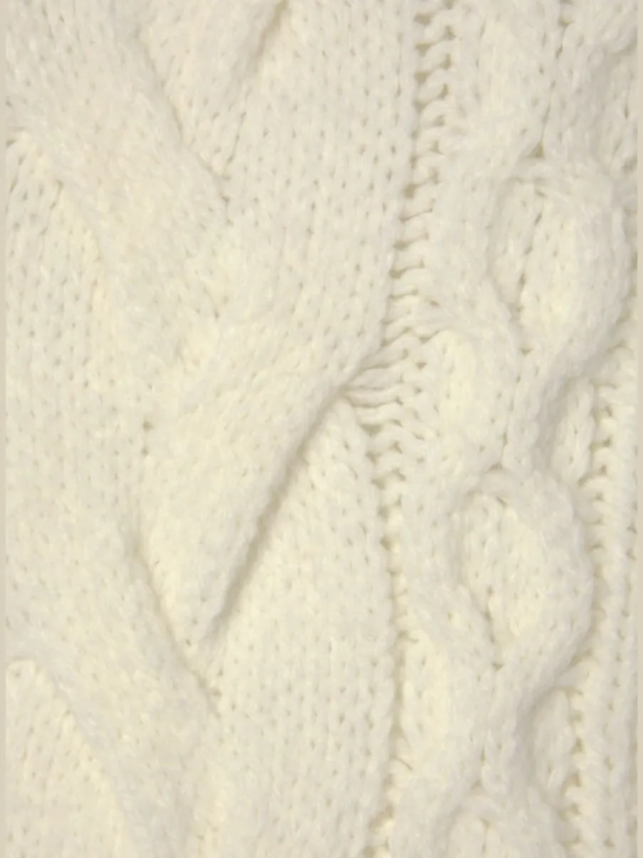 Pull à col tortue avec motif torsadé et mancherons