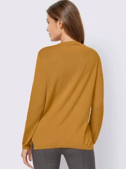 Pull col v en coton pima avec finitions côtelées