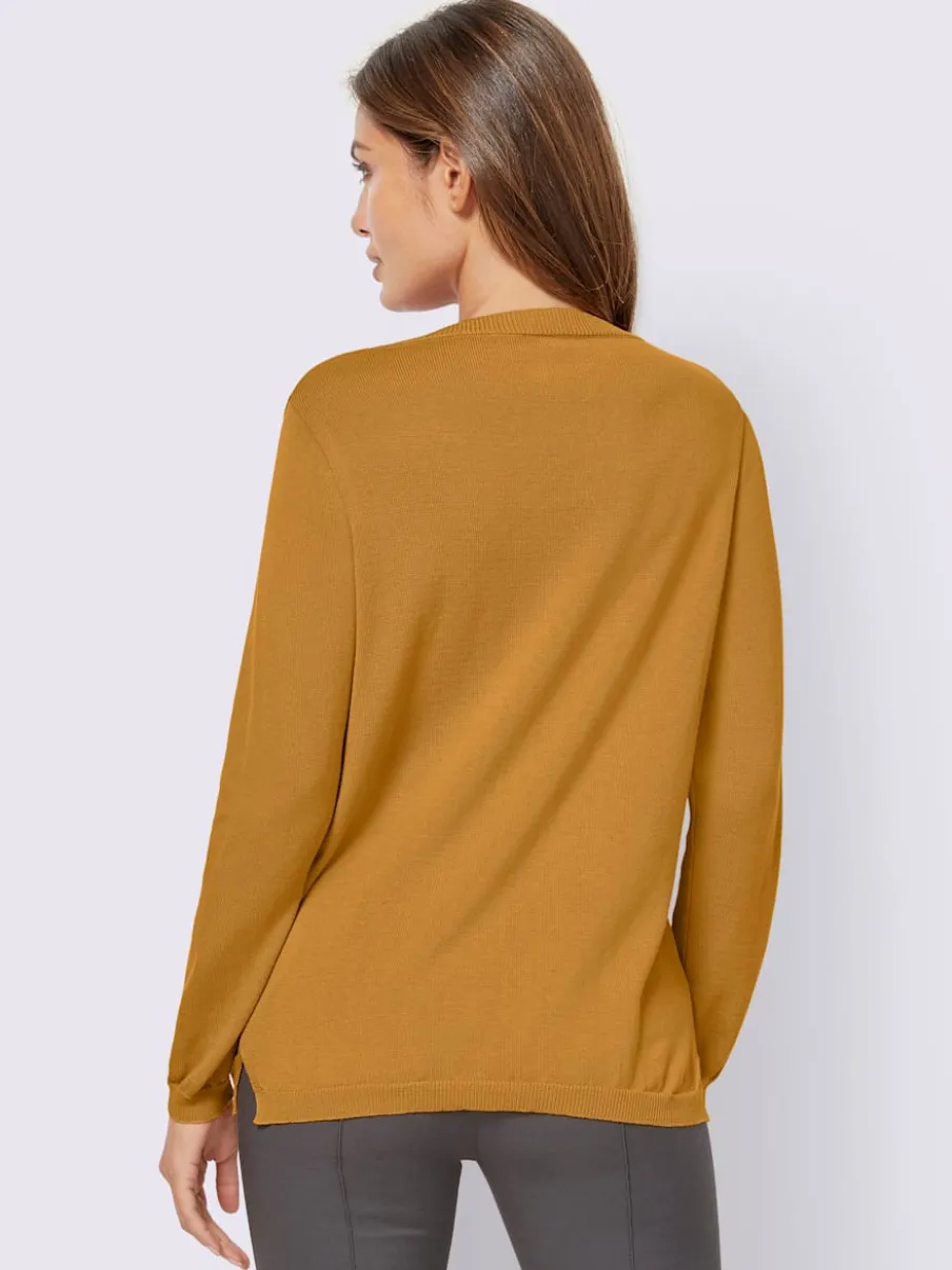 Pull col v en coton pima avec finitions côtelées