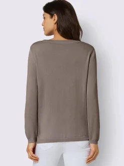 Pull col v en coton pima avec finitions côtelées