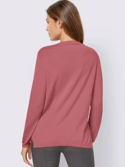 Pull col v en coton pima avec finitions côtelées