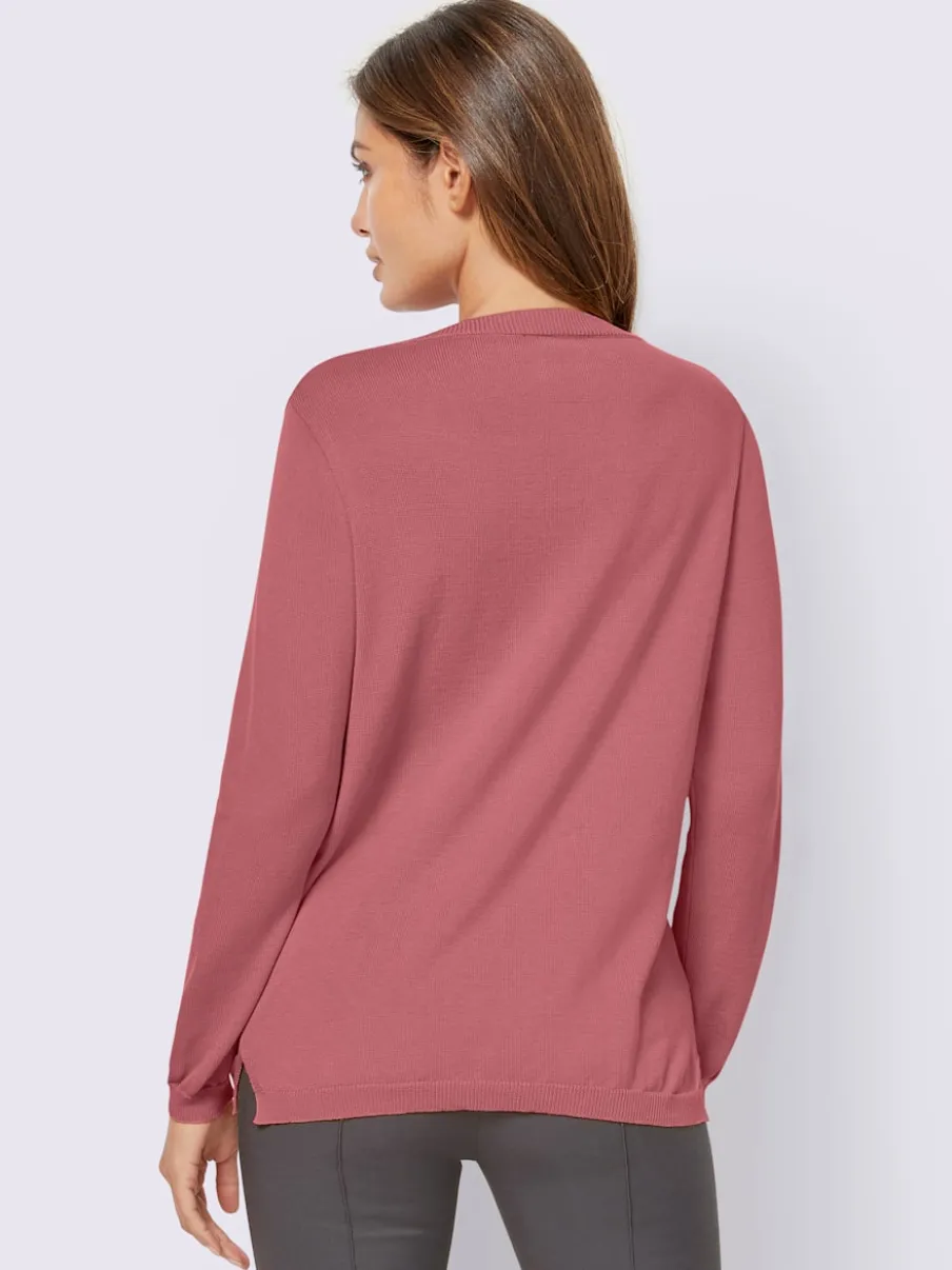 Pull col v en coton pima avec finitions côtelées