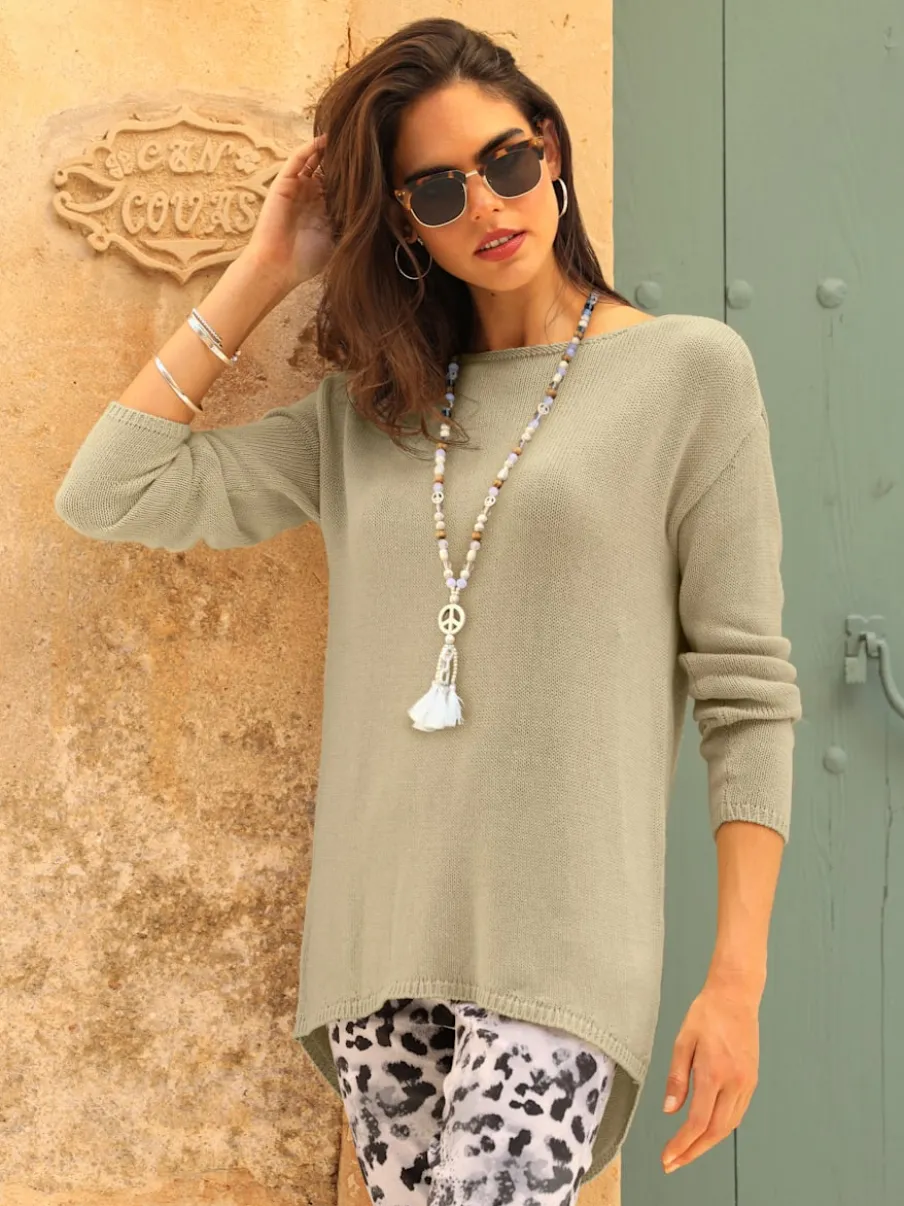 Pull coton encolure U mancherons motifs animaux