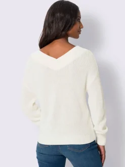 Pull décontracté à encolure en V en coton responsable