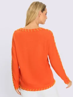 Pull décontracté à encolure ronde et manches longues