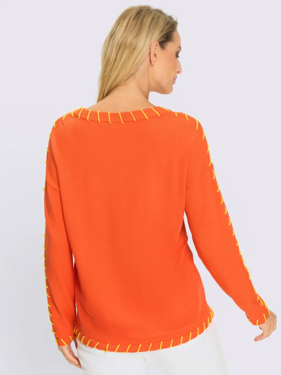 Pull décontracté à encolure ronde et manches longues