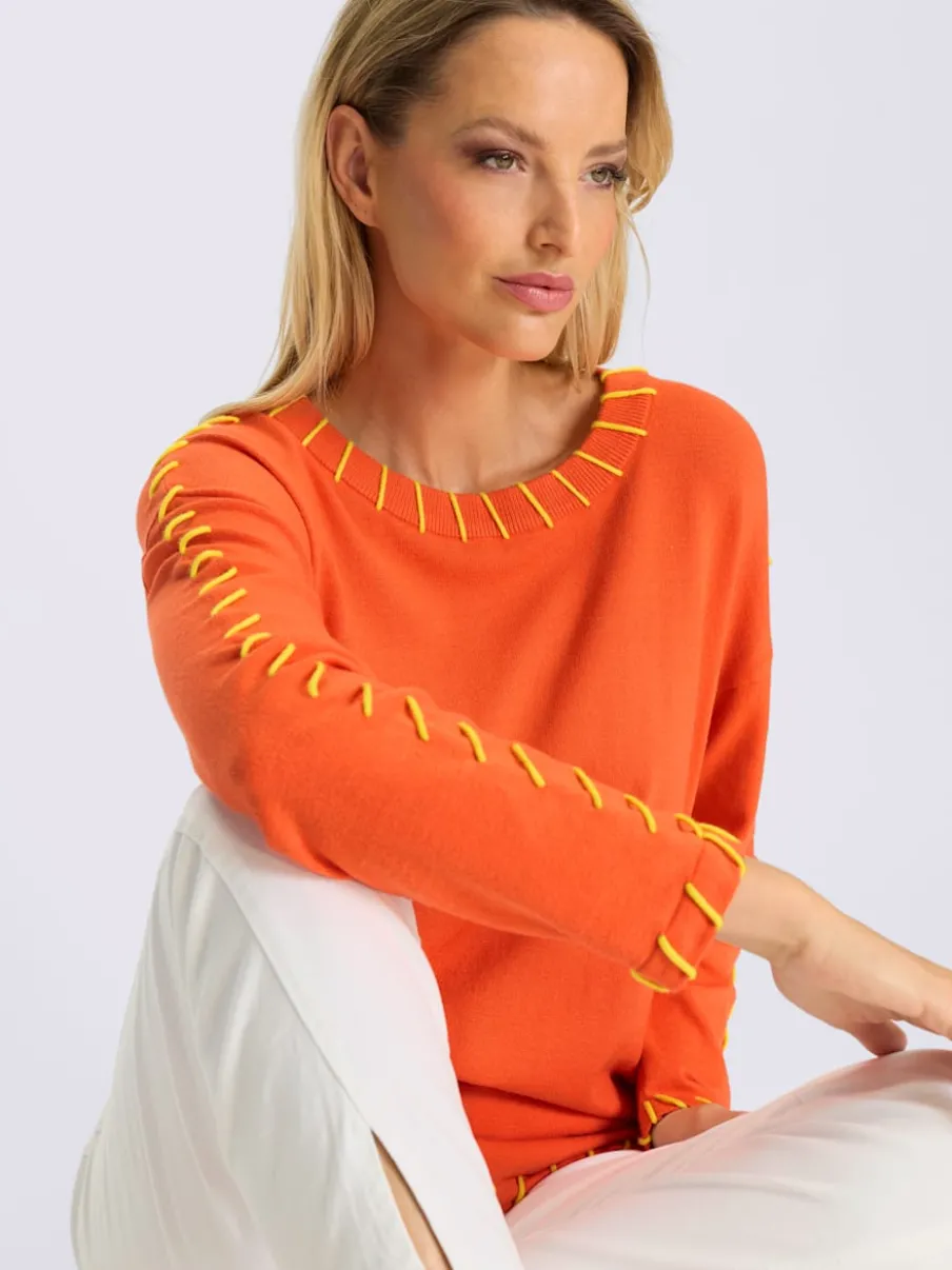 Pull décontracté à encolure ronde et manches longues