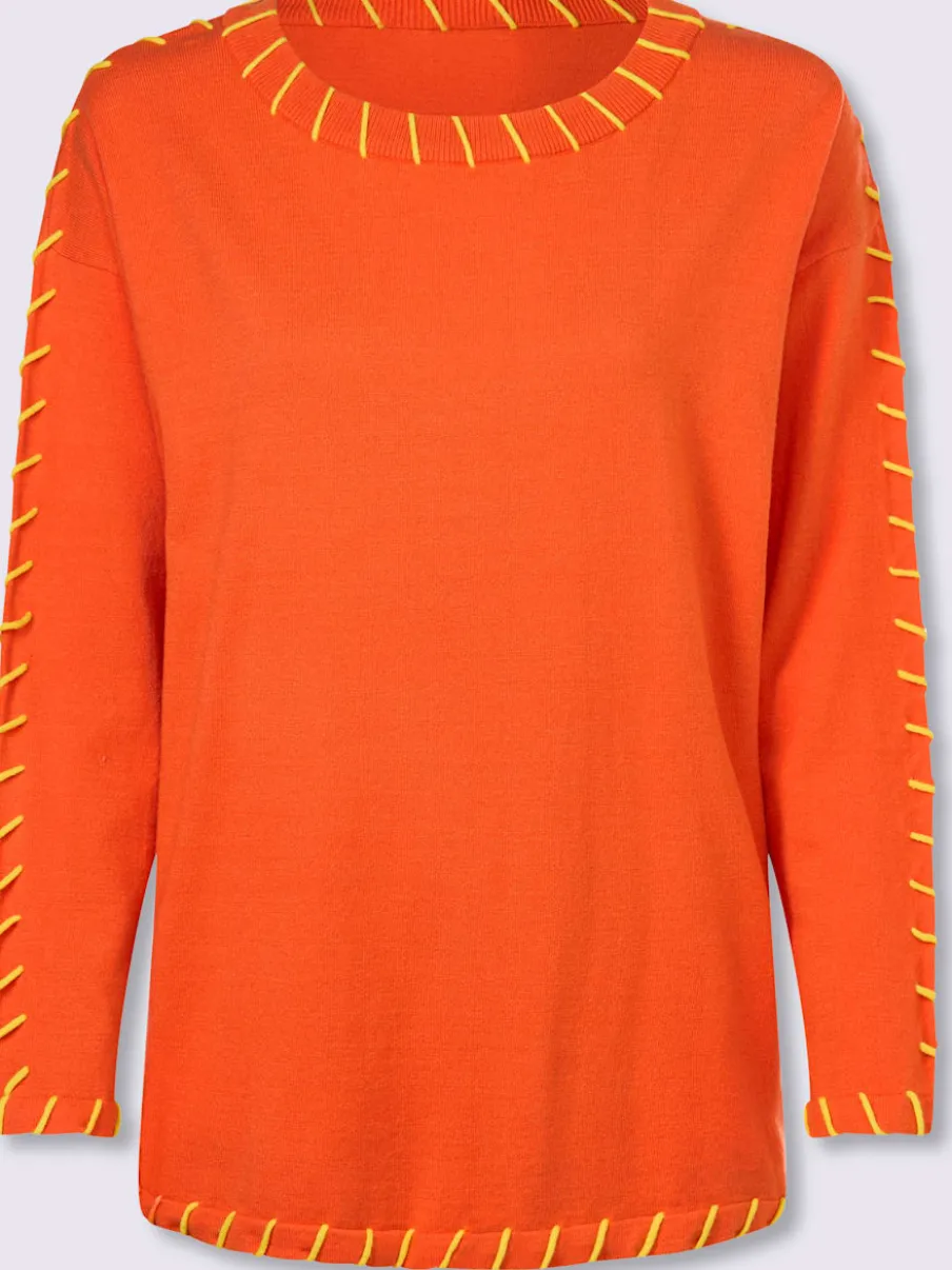 Pull décontracté à encolure ronde et manches longues