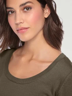 Pull décontracté en tricot fin à encolure ronde