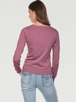 Pull décontracté en tricot fin à encolure ronde