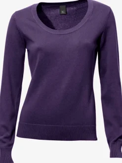 Pull décontracté en tricot fin à encolure ronde