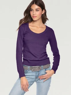 Pull décontracté en tricot fin à encolure ronde